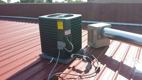 Installing Cooling System At The Roof — Fort Worth, Texas — Airborn A/C & Heating