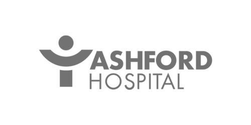 Ashford Hospital logo: gray stylized human figure and text "ASHFORD HOSPITAL".