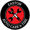 A logo for easton auto care with a wrench and a screwdriver