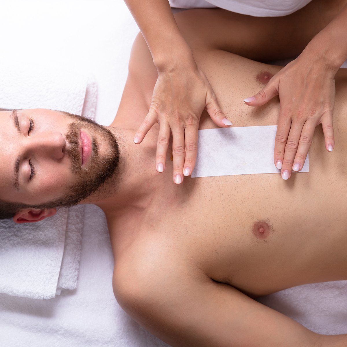 Male chest waxing from Beautiful beauticians