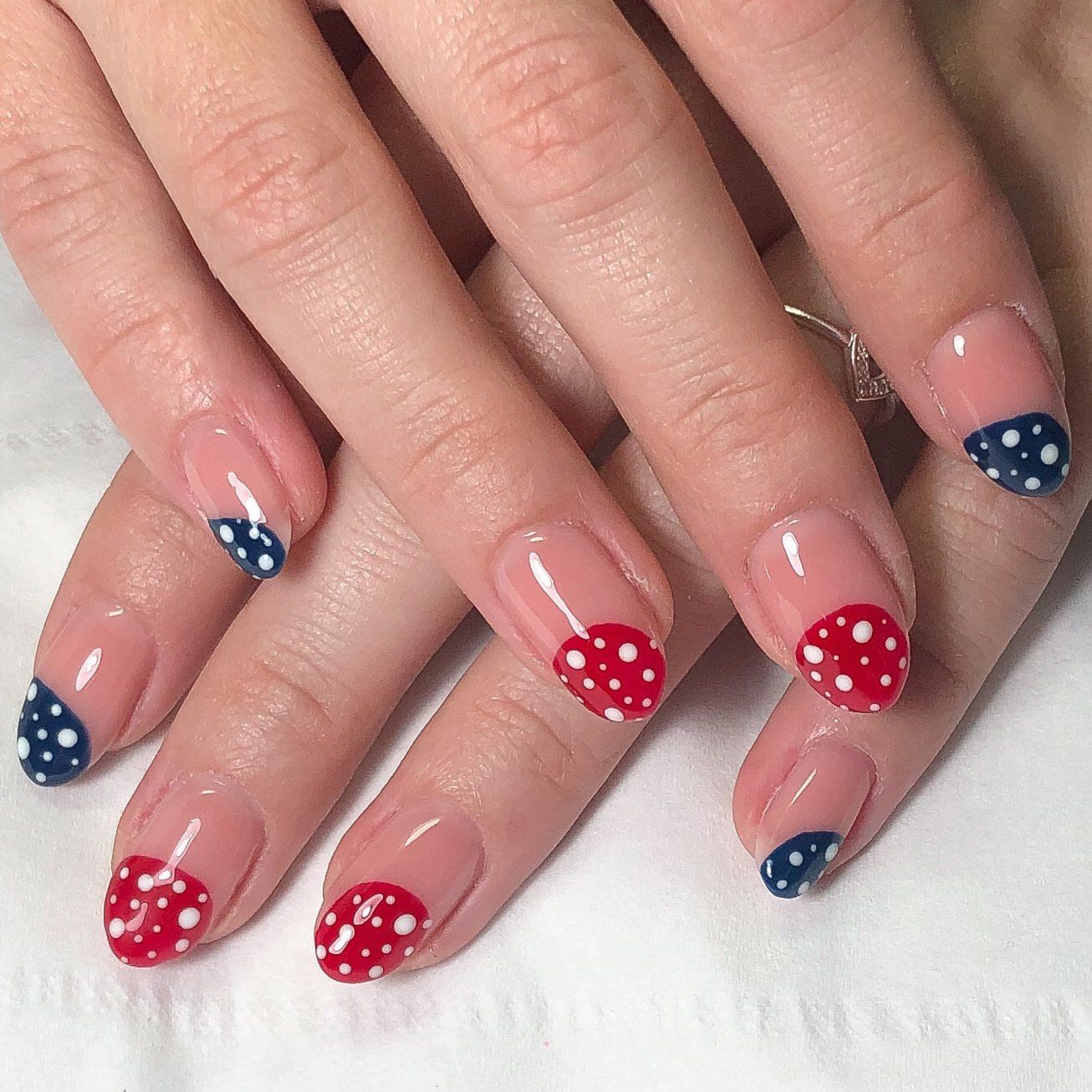 Builder gel nails with nail art accent in Fleet, Hampshire