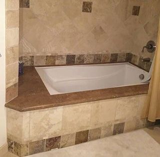 Stone Products — Bathtub with Marble Design in San Marcos, CA