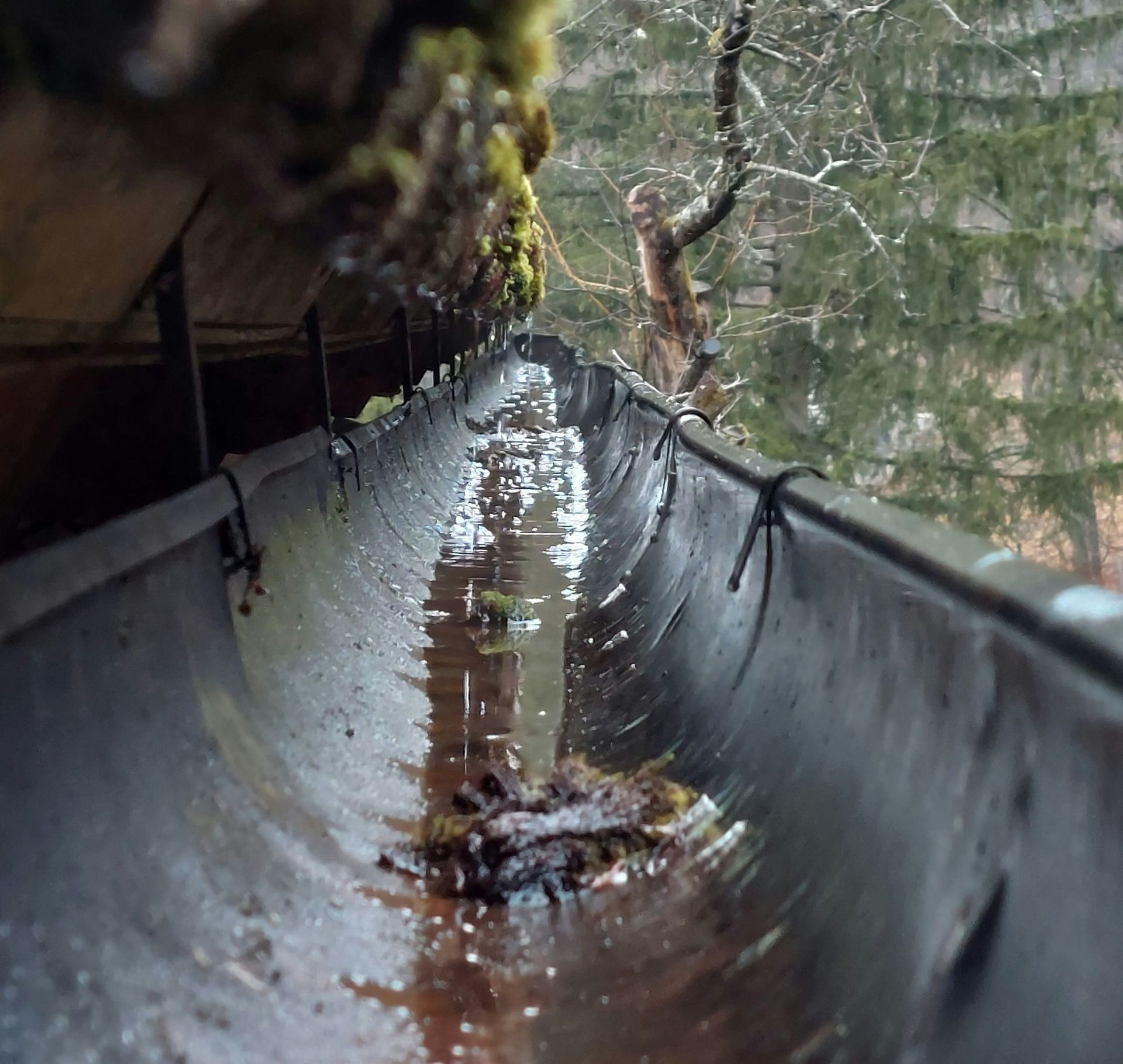 Gutters on an old cabin