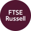 A purple circle with the words ftse russell written inside of it.
