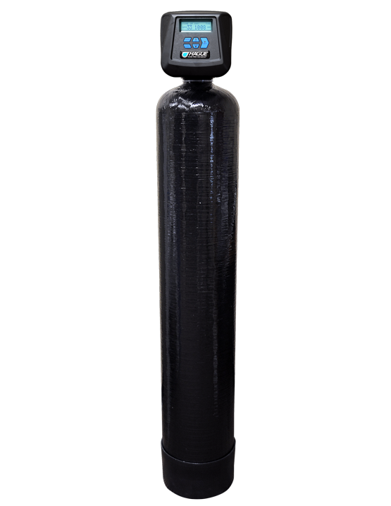 tall black tank water filter with LED screen and buttons on the controller