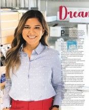 picture of norma lara smiling with the start of a magazine article over printed on it