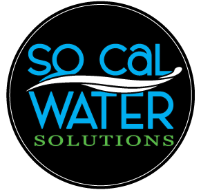 so cal water solutions logo in a black circle with water waves