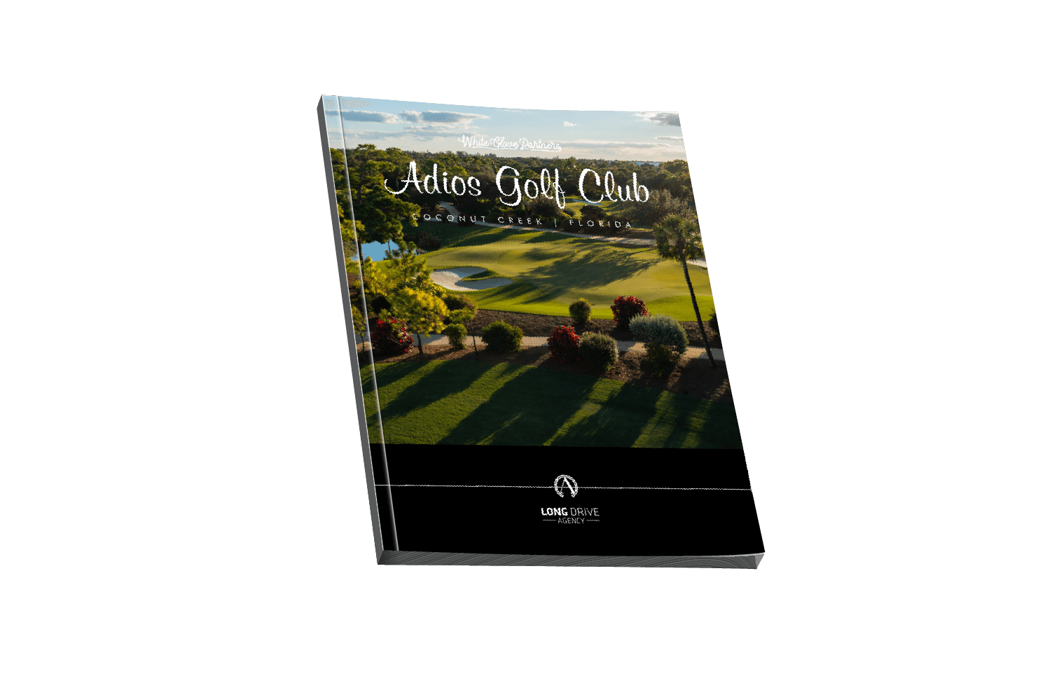 A book with a picture of a golf course on the cover.