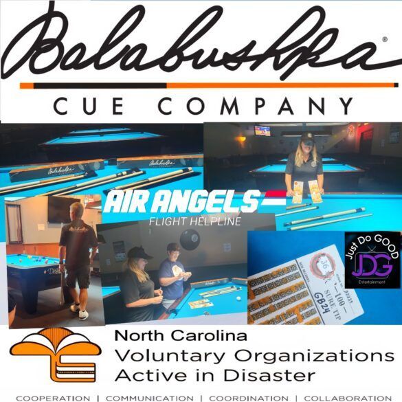 Babushka Cue Company ad with pool players,