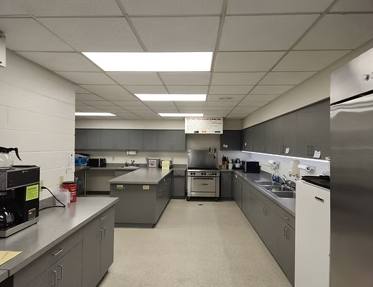 fully stocked kitchen available for rental or use