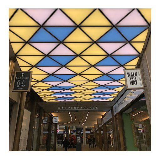 Kalverpassage, licht installatie, triangular grid, sigrid calon,