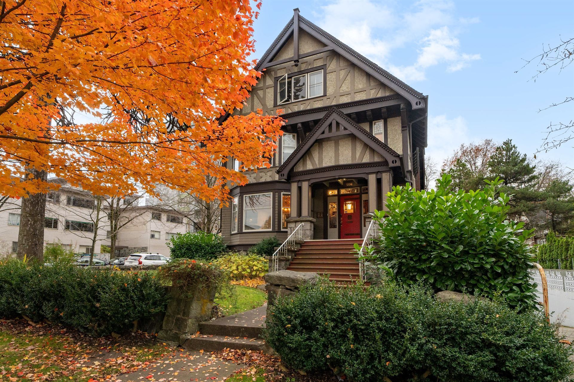 A banana plant with a large green leaf is growing in a pot.