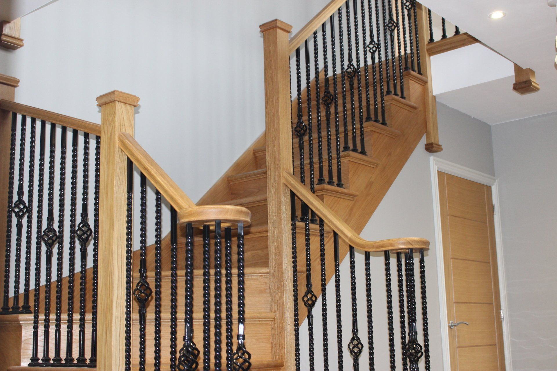 Cut String With Volute Handrail - Bespoke Staircases - Central Joinery Group