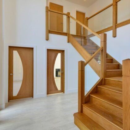 Oak & Glass Balustrade Staircase - Bespoke Staircases - Central Joinery Group