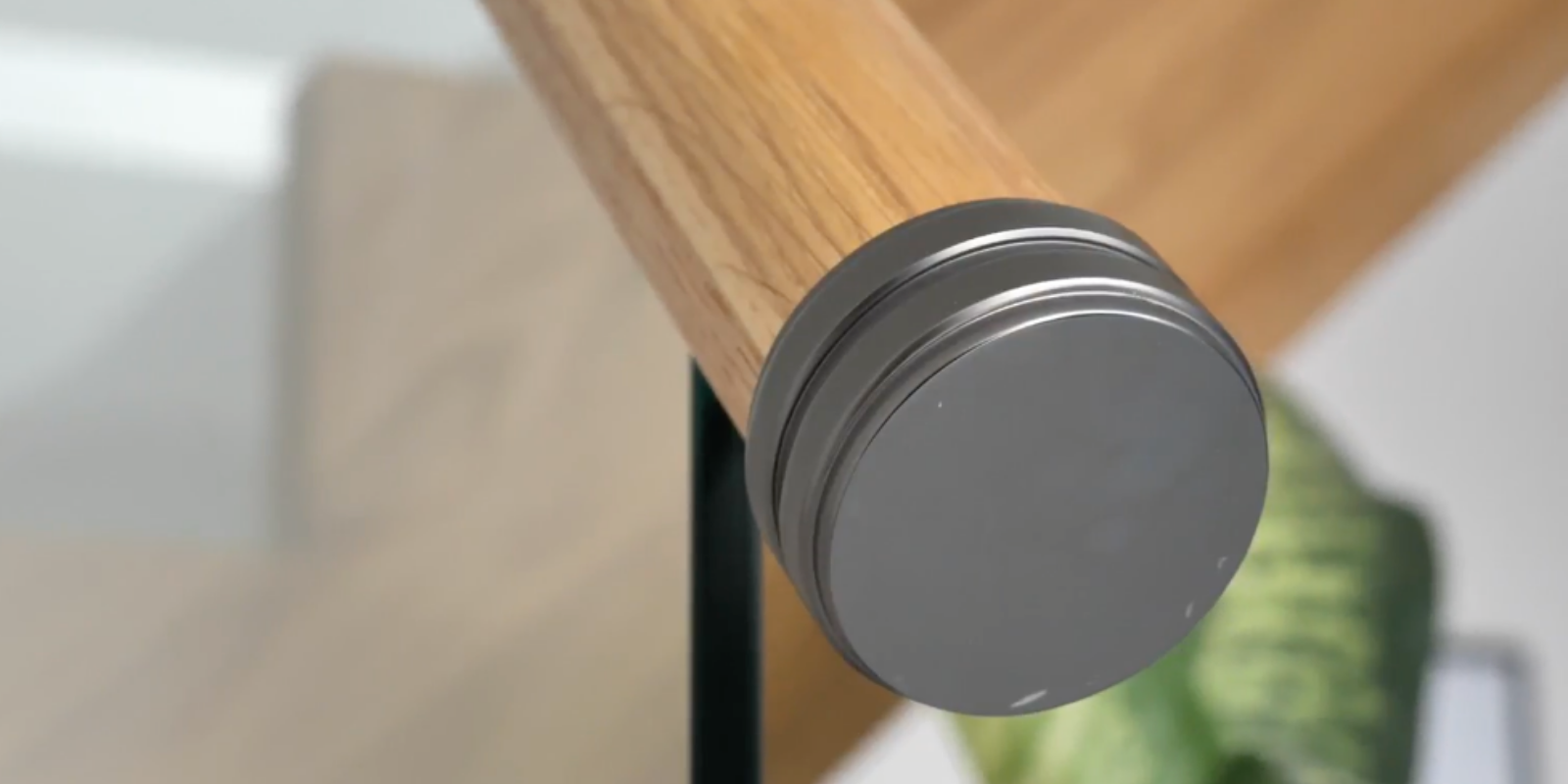 Bespoke glass balustrade, oak cut string staircase with oak handrail