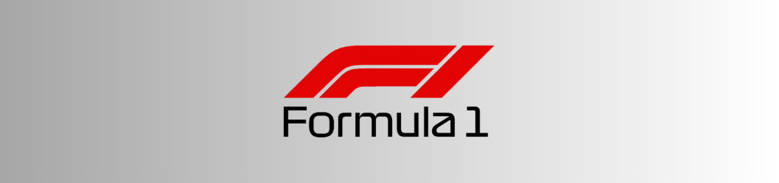 A red and black formula 1 logo on a white background