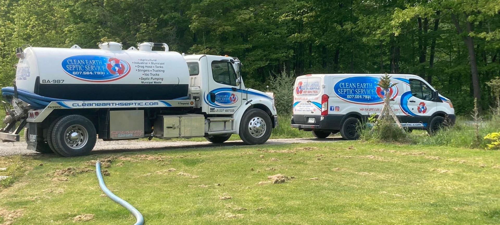 Ithaca, NY Septic Pumping Service, Septic tank being emptied in Ithaca New York, Clean Earth Septic Service