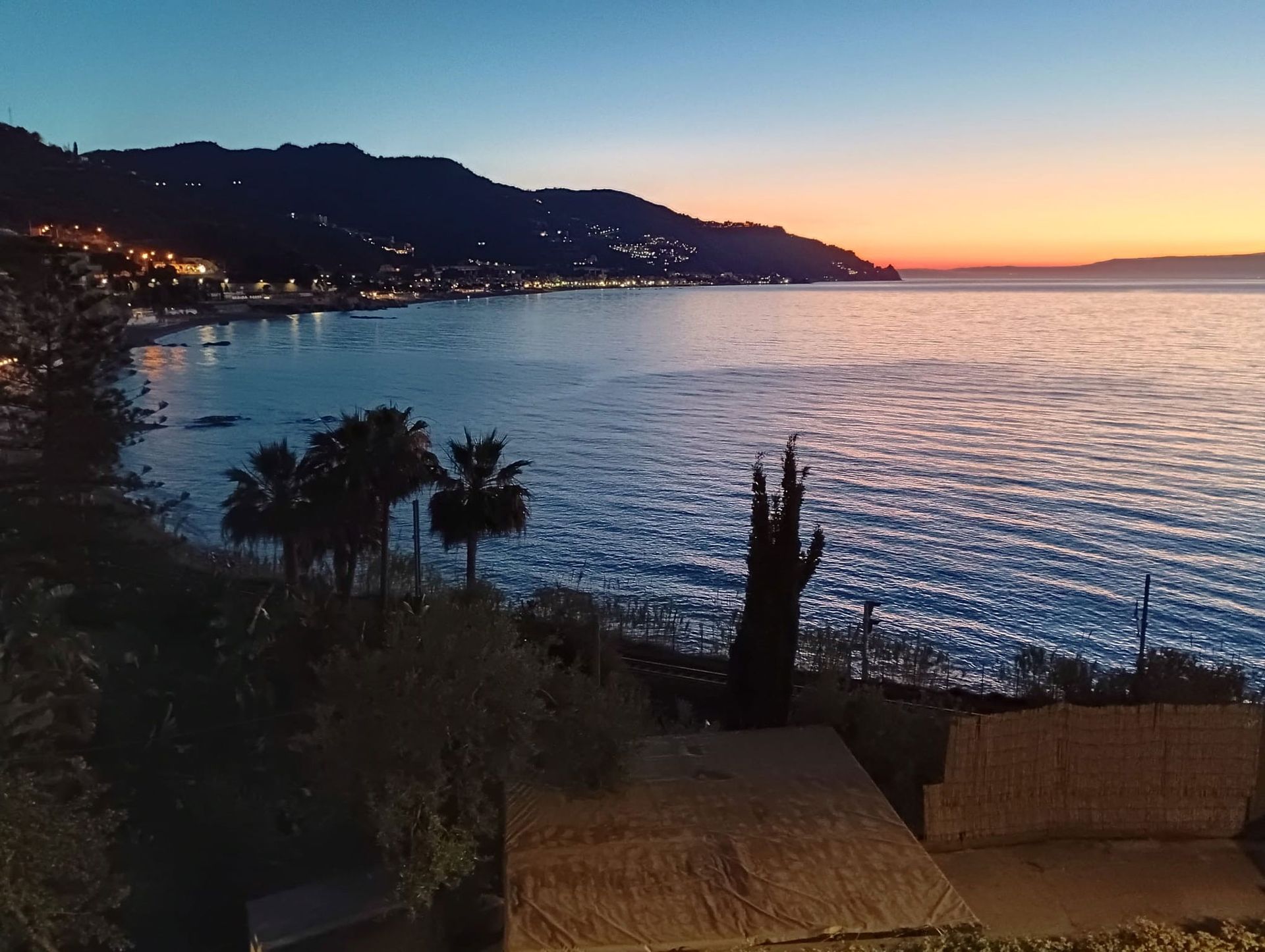 tramonto sulla baia di Taormina
