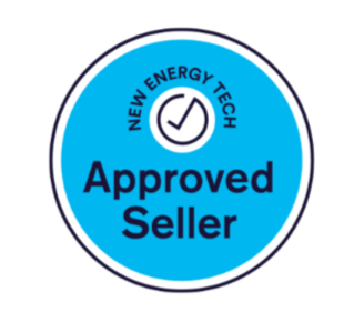 Blue and white circular