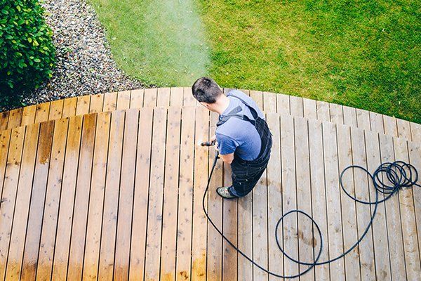 Cleaning Terrace with a Power Washer — Myerstown, PA — Your Choice Specialties