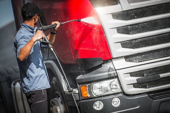 Truck Washing Using High Pressure Machine — Myerstown, PA — Your Choice Specialties