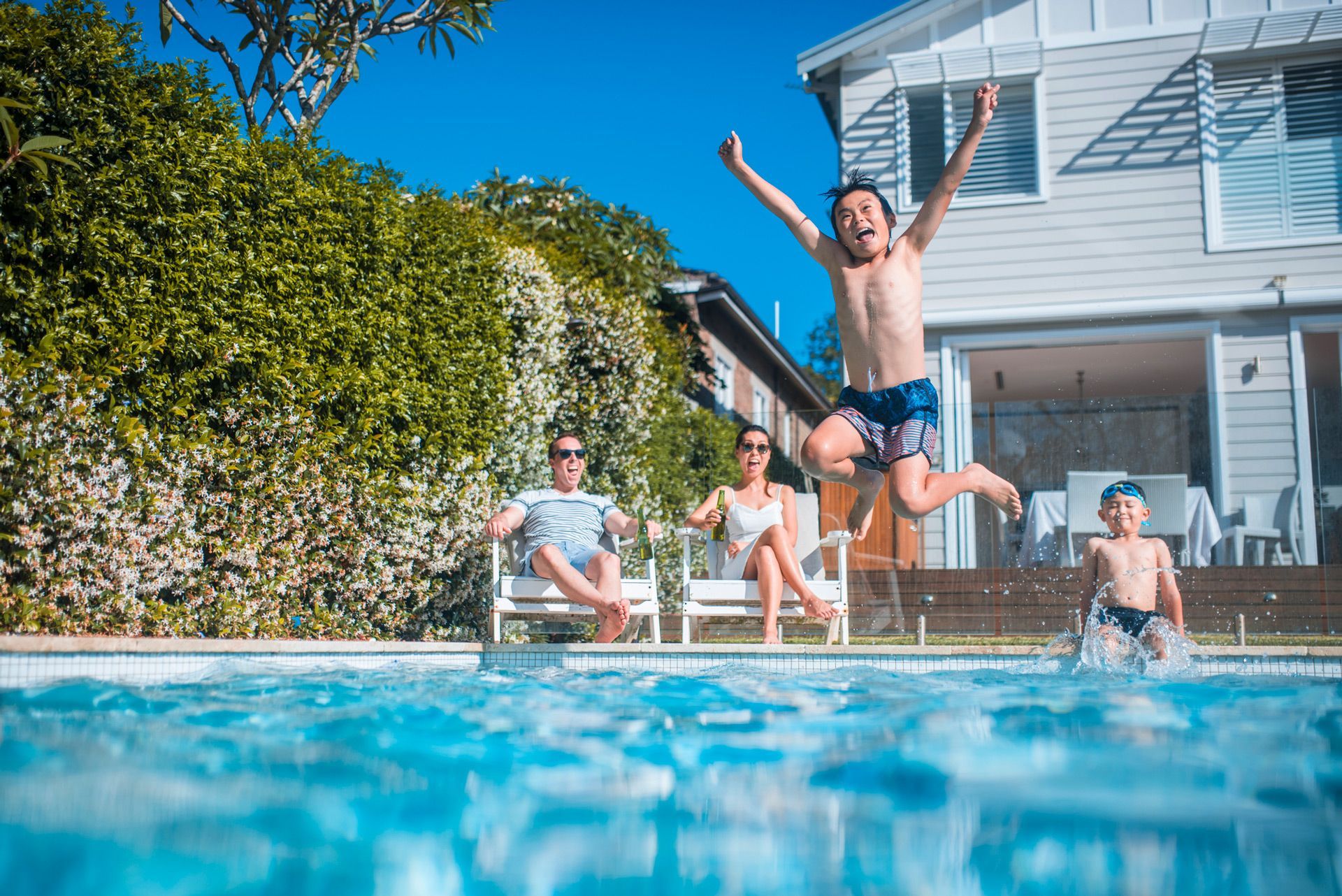 Boy Jumping on Pool — Wollongong, NSW — Provincial Pools