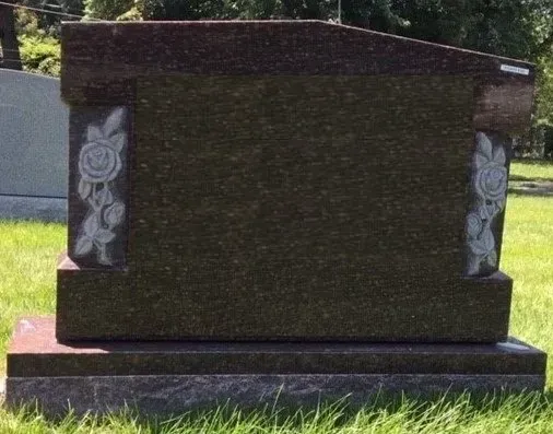 Brown Headstones With Flower Design | Worcester, MA | Rex Monuments