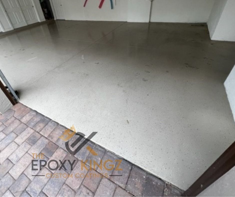 Polished residential epoxy flooring with vibrant colors