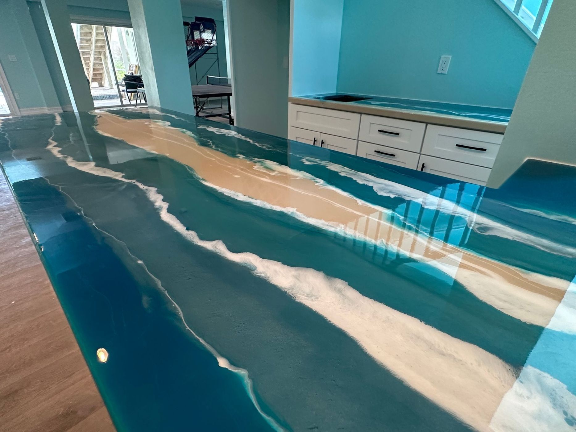 Custom epoxy countertops with durable resin finish for kitchens and bathrooms in Southwest Florida.