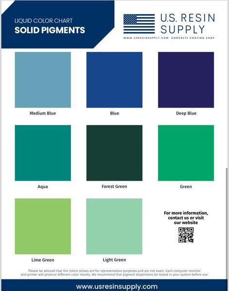 Collection of solid colors epoxy resin options for versatile use