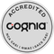 A sticker that says accredited cogna on it