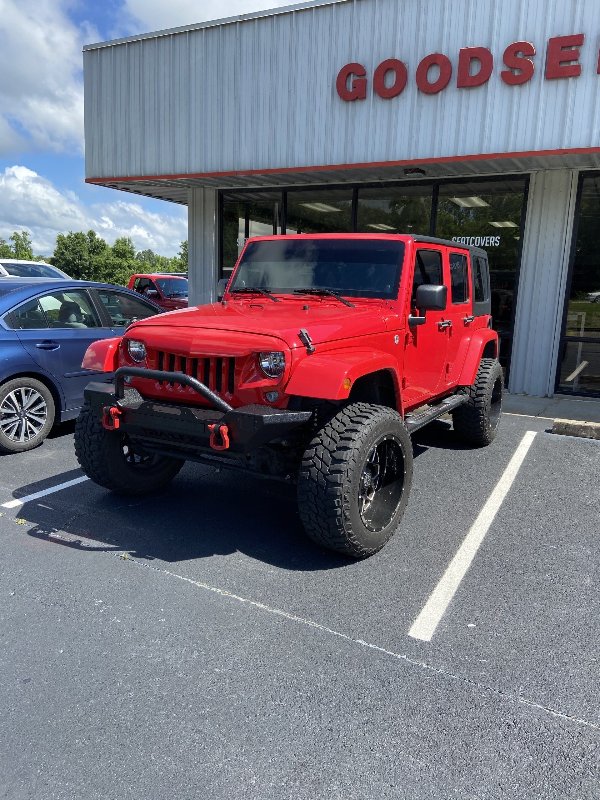 new bumper installed on jeep
