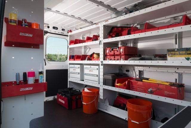 van shelving by weather guard