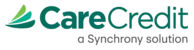 CareCredit logo in dark green text with a stylized green leaf icon, accompanied by the text 