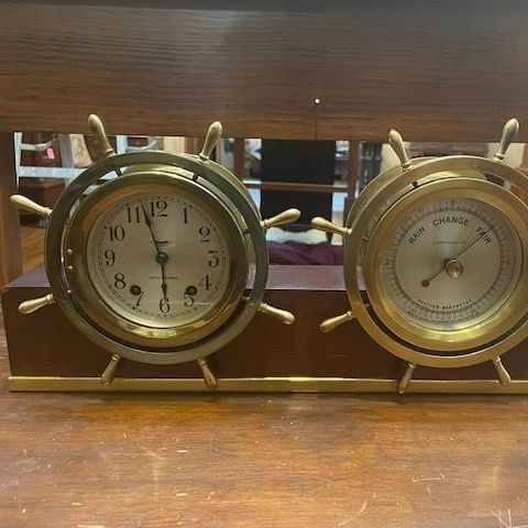 Seth Thomas Shipsbell Clock and Barometer Set — Waxhaw, NC — Antique Clock Shop