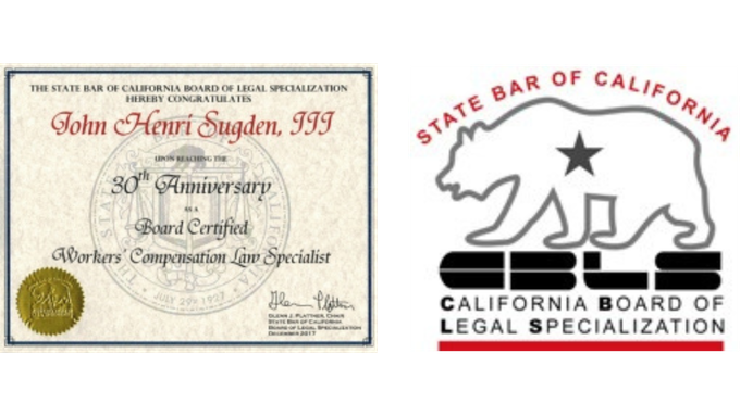 California State Bar Award and California Board of Legal Specialization images/certifications