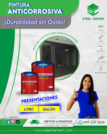 Pintura Anticorrosiva Norte Quito | Cotocollao | Litro y Galón | Estructuras Sin Óxido | ADHEPLAST  | Steel Center