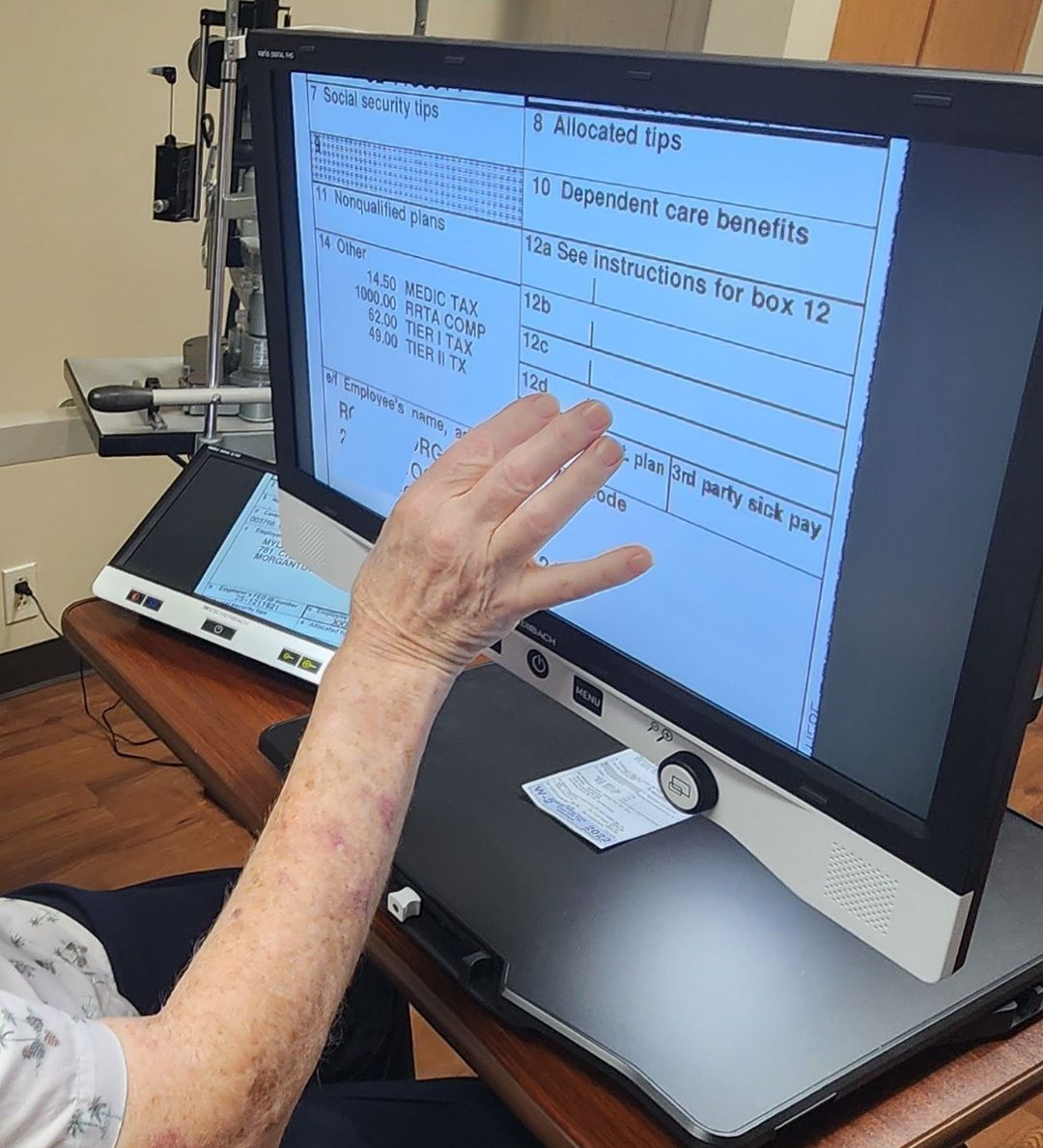 Tools and equipment for low vision patient