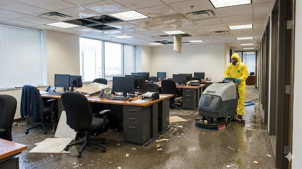 commercial wqter damage restoration before photo