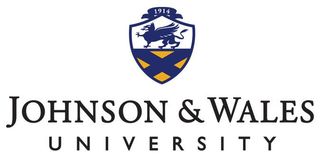 Johnson & Wales University logo: Blue and gold crest with griffin above text "JOHNSON & WALES UNIVERSITY".