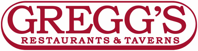 Logo for Gregg's Restaurants & Taverns, a maroon-colored oval shape with the name in white lettering.