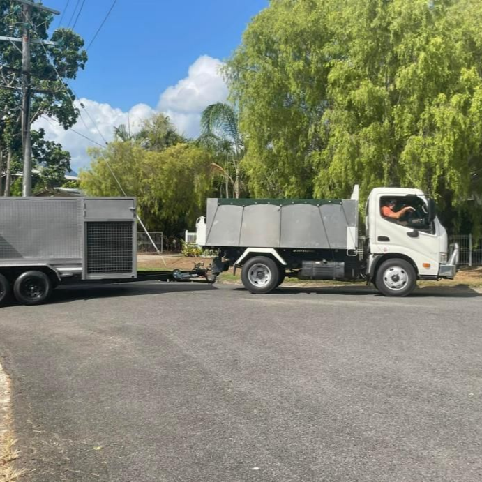 Truck With a Trailer— Mow & Mulch Lawn & Garden Maintenance In White Rock, QLD