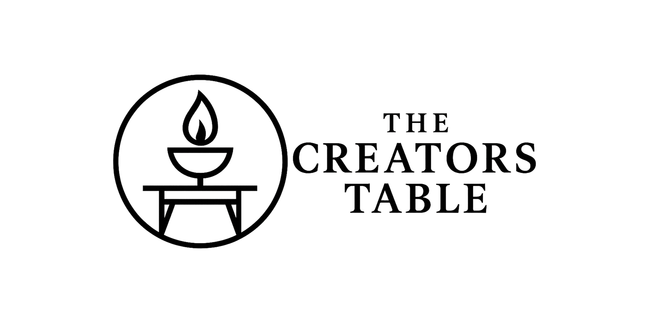 Logo: circle with flame over a bowl on a table, text