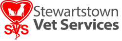 Logo: Red heart with cat and dog silhouettes, "SVS" letters, and "Stewartstown Vet Services" text.