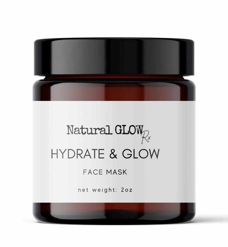 a jar of natural glow hydrate & glow face mask