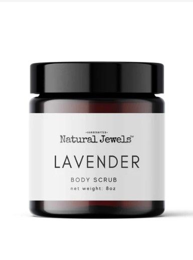 A jar of natural jewels lavender body scrub
