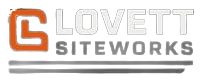 Logo for Lovett Siteworks featuring an orange "L" icon followed by the text "LOVETT SITEWORKS" above two grey lines.