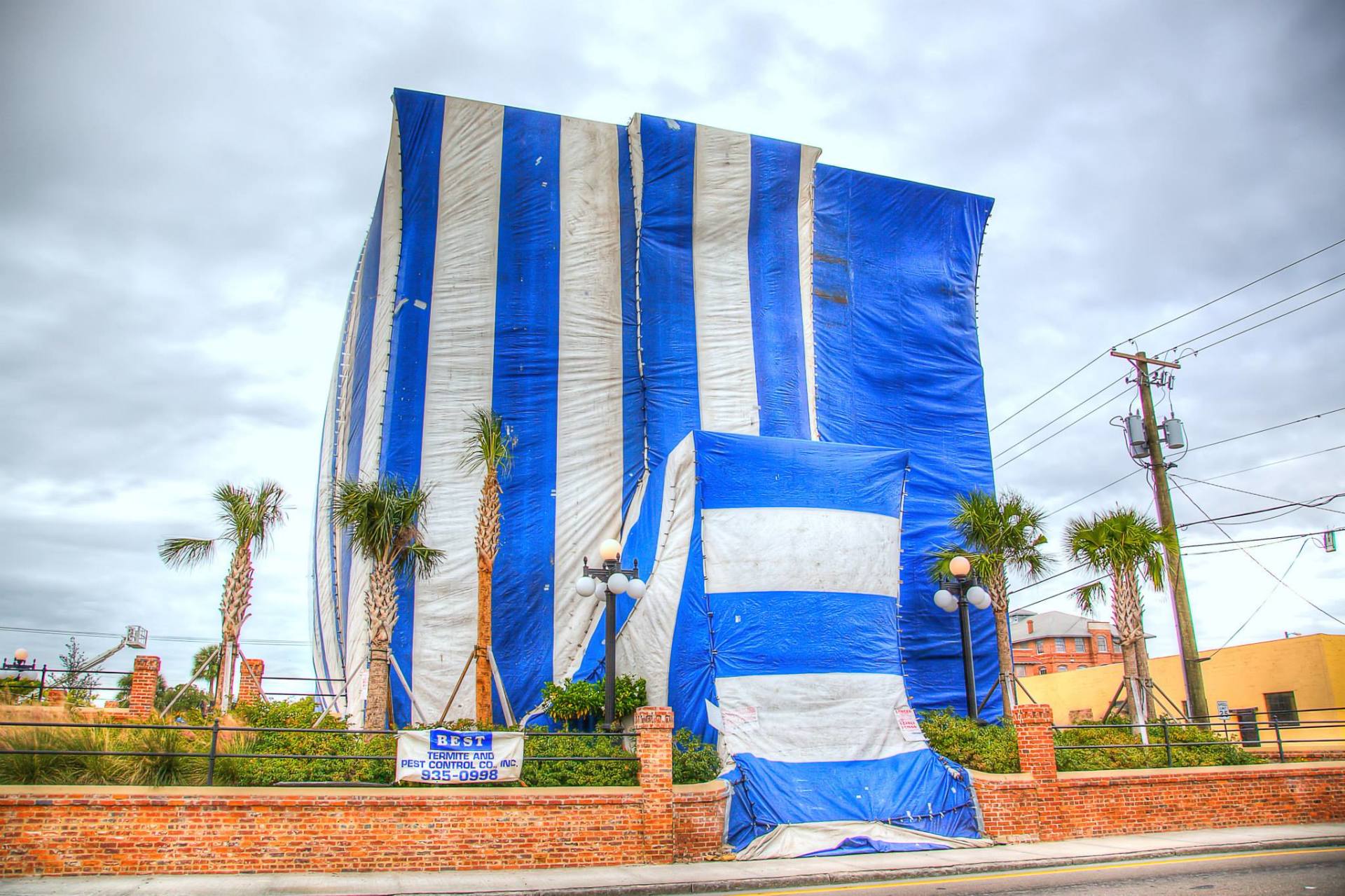 Termite Fumigation — House is Covered by Tent for Fumigation in Tampa, FL