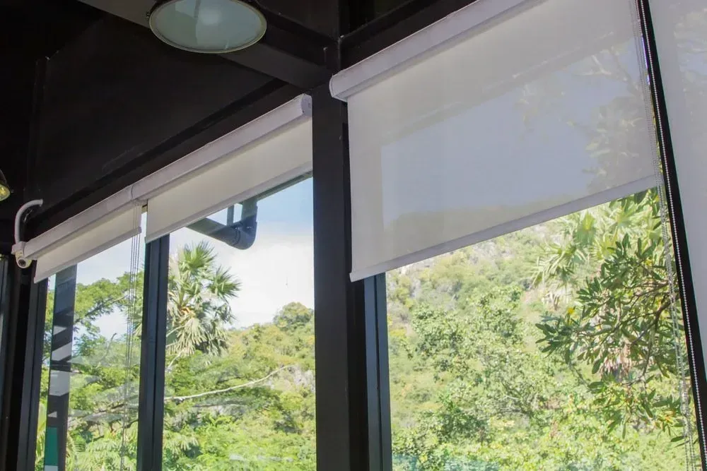 A Close Up Of A Window With Blinds On It — Spring Crest Blinds, Awnings & Security Doors in Golden Square, VIC