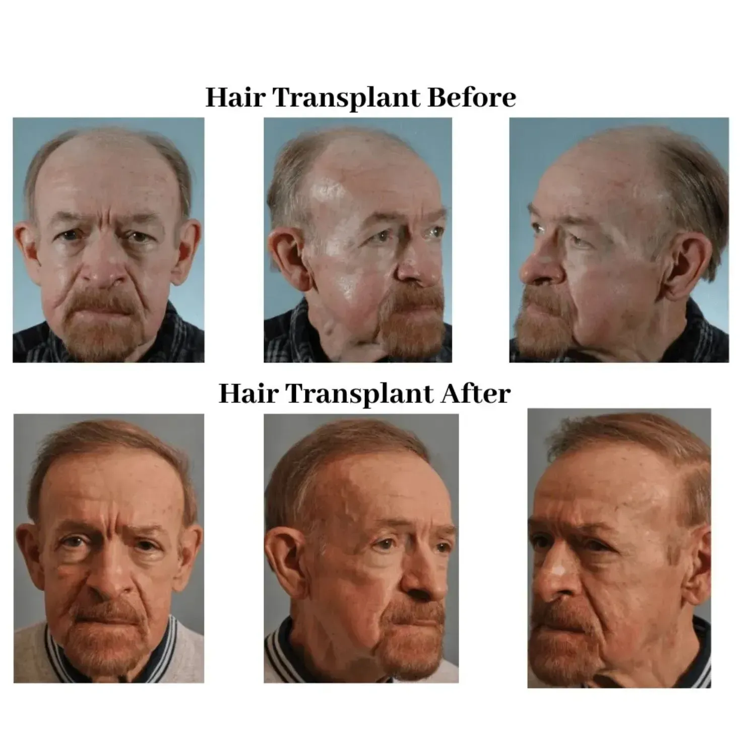 Hair transplant before and after